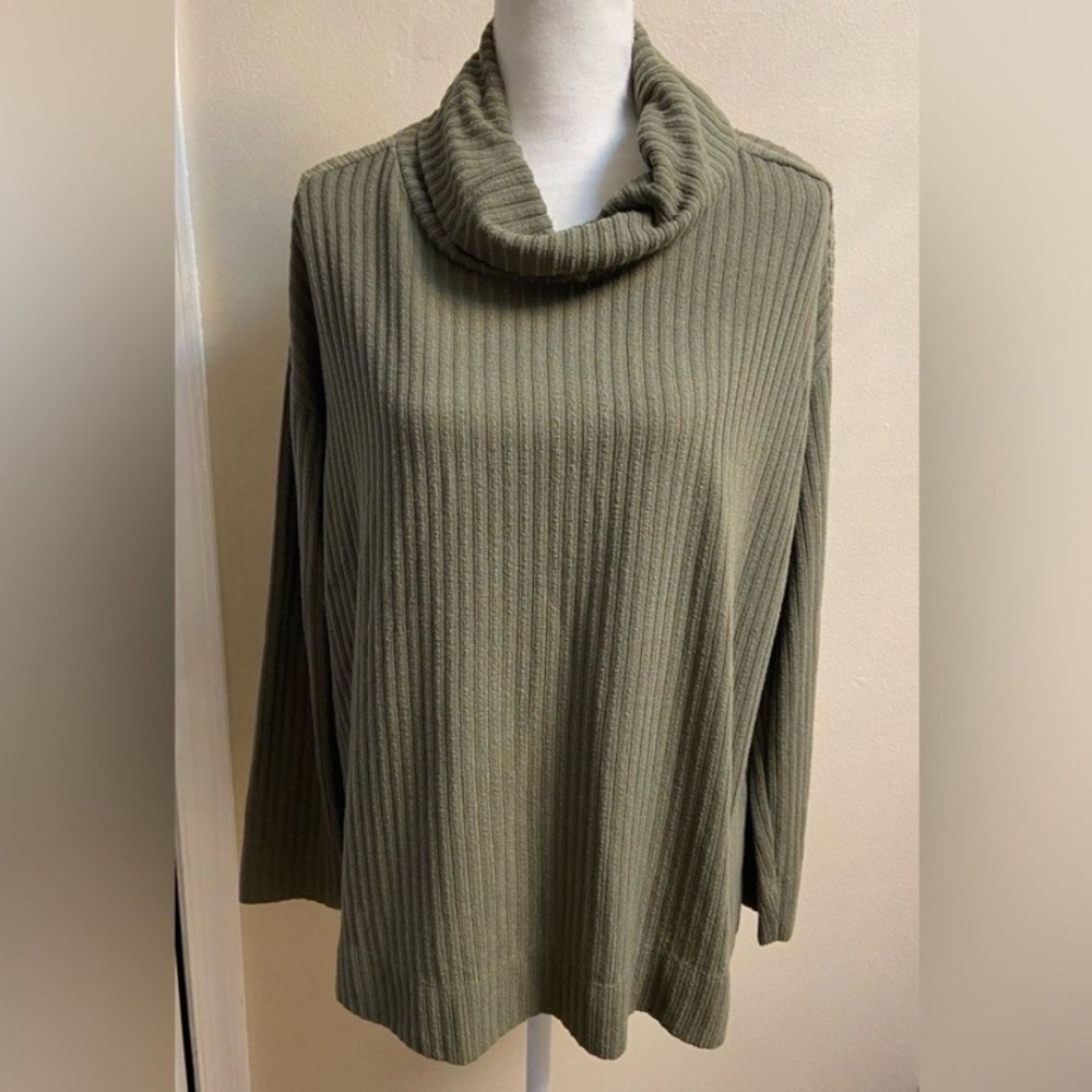 Maeve Anthropologie Olive Cowl Neck Sweater relaxed fit Medium